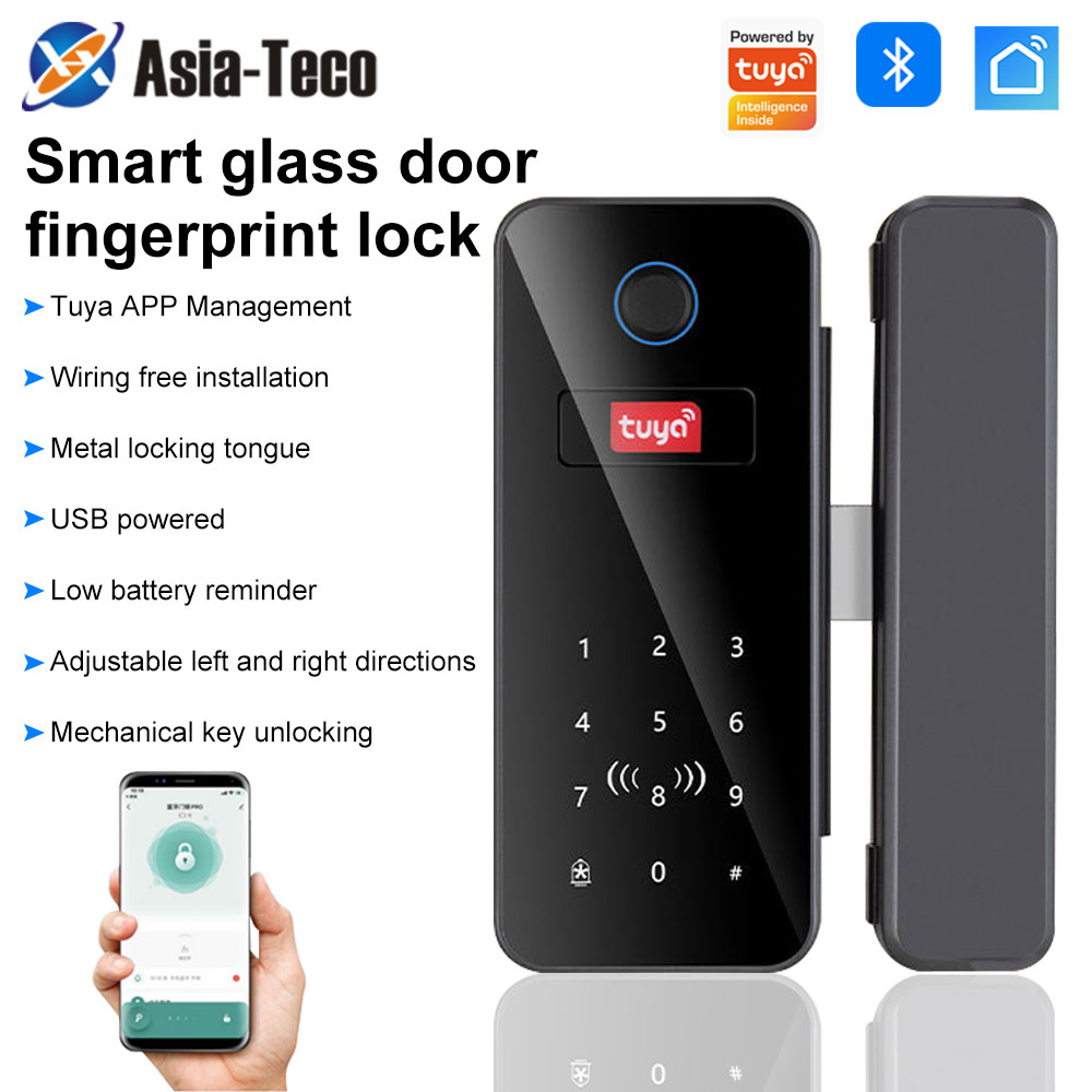 Smart Home Lock - Intelligent Lock Glass Door Password Fingerprint