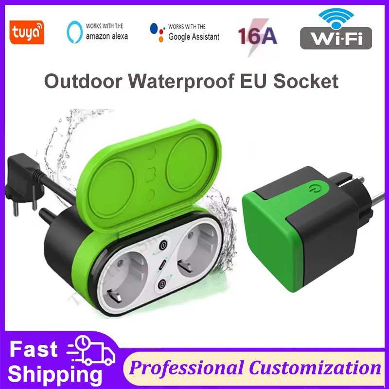 Smart Home Voice Control - Tuya EU 16A Wifi Smart Outdoor