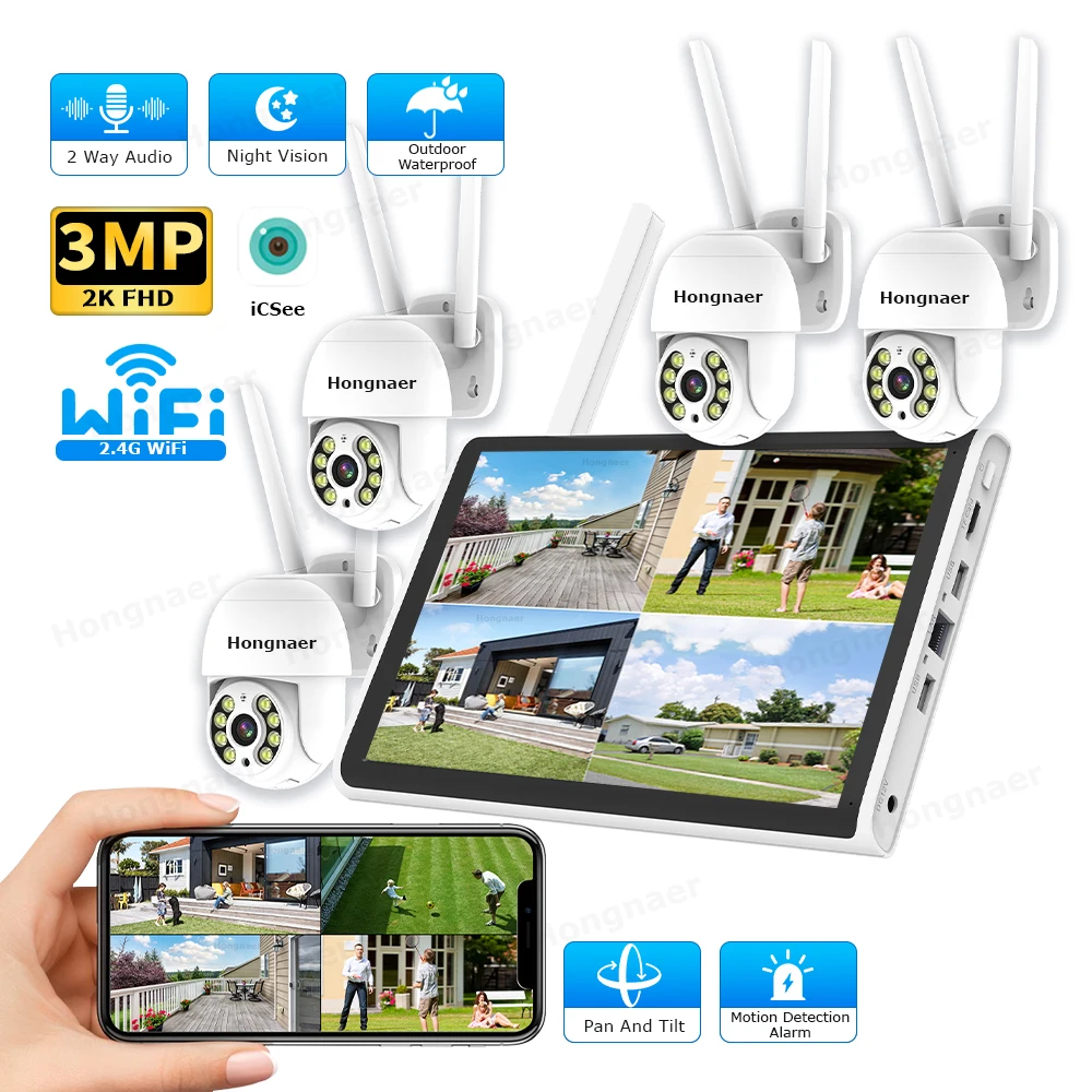 Security Ip Camera - 2026 Hongnaer 3MP 4 Channel WiFi