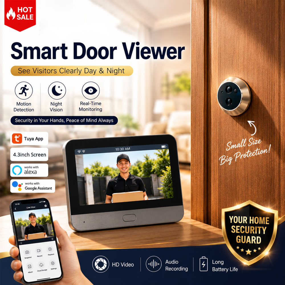 Smart Home Video Doorphone Ezviz - Tuya Smart 5MP Peephole Door Camera,