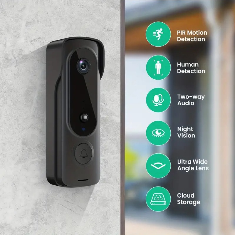 Smart Home Video Doorphone Ezviz - Outdoor Wireless Doorbell Solar Cover 1080P