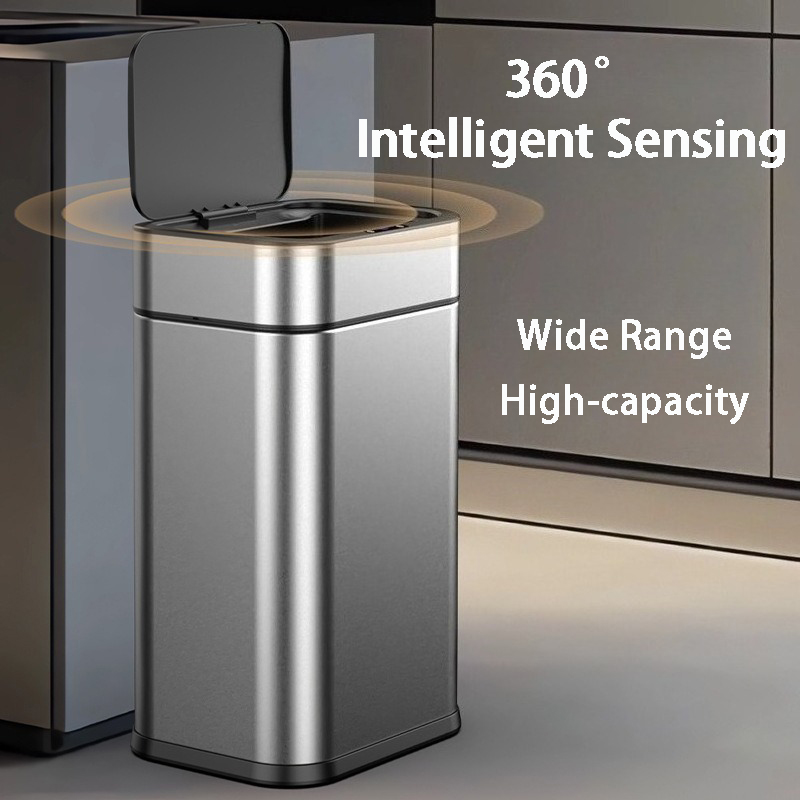 Smart Home Junkie - Automatic Sensor Trash Can Stainless Steel