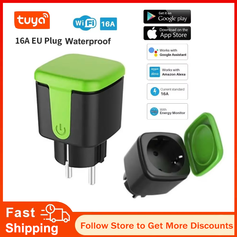 Smart Home Voice Control - Tuya EU 16A WiFi Smart Waterproof