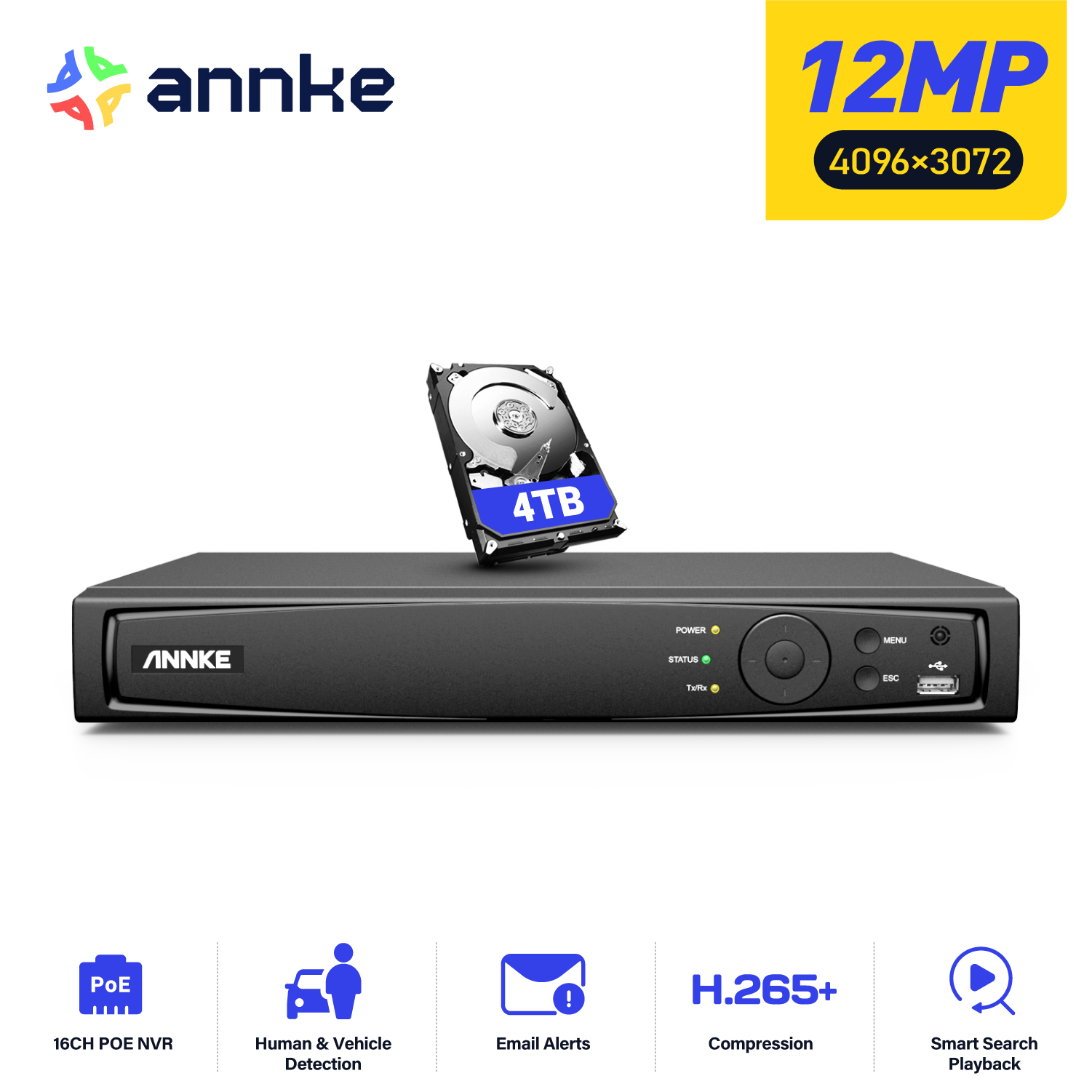 Security Ip Camera - ANNKE 12MP POE NVR Network Video