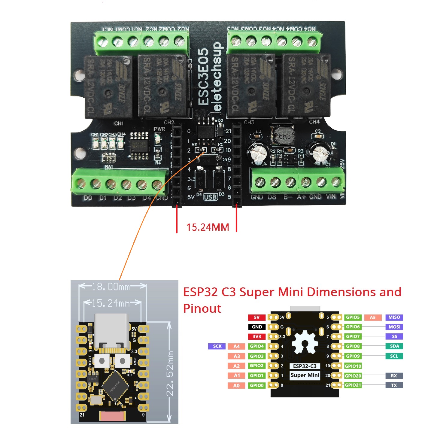 ESC3B04 ESP32-C3 Industrial Re - Smart Home With Plc recension och pris