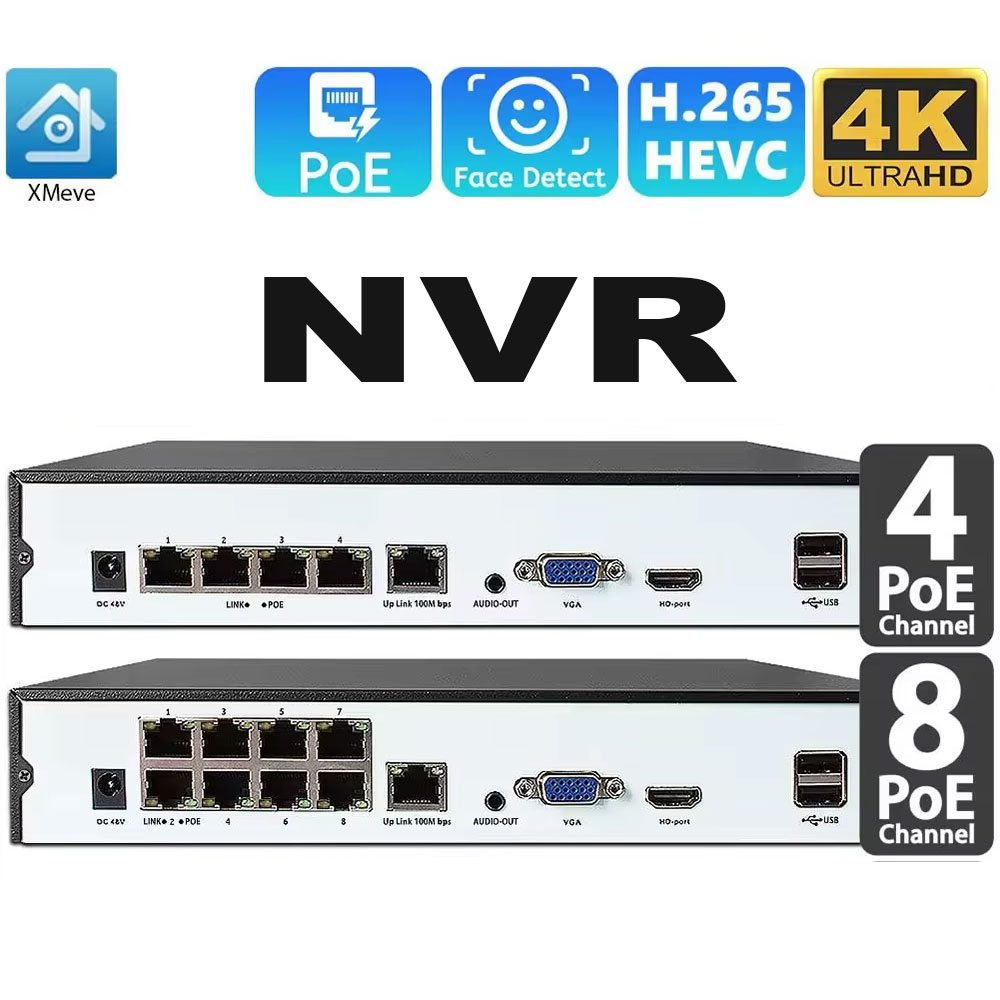 4CH 8CH 48v POE 4K NVR Onvif H - Security Ip Camera recension och pris