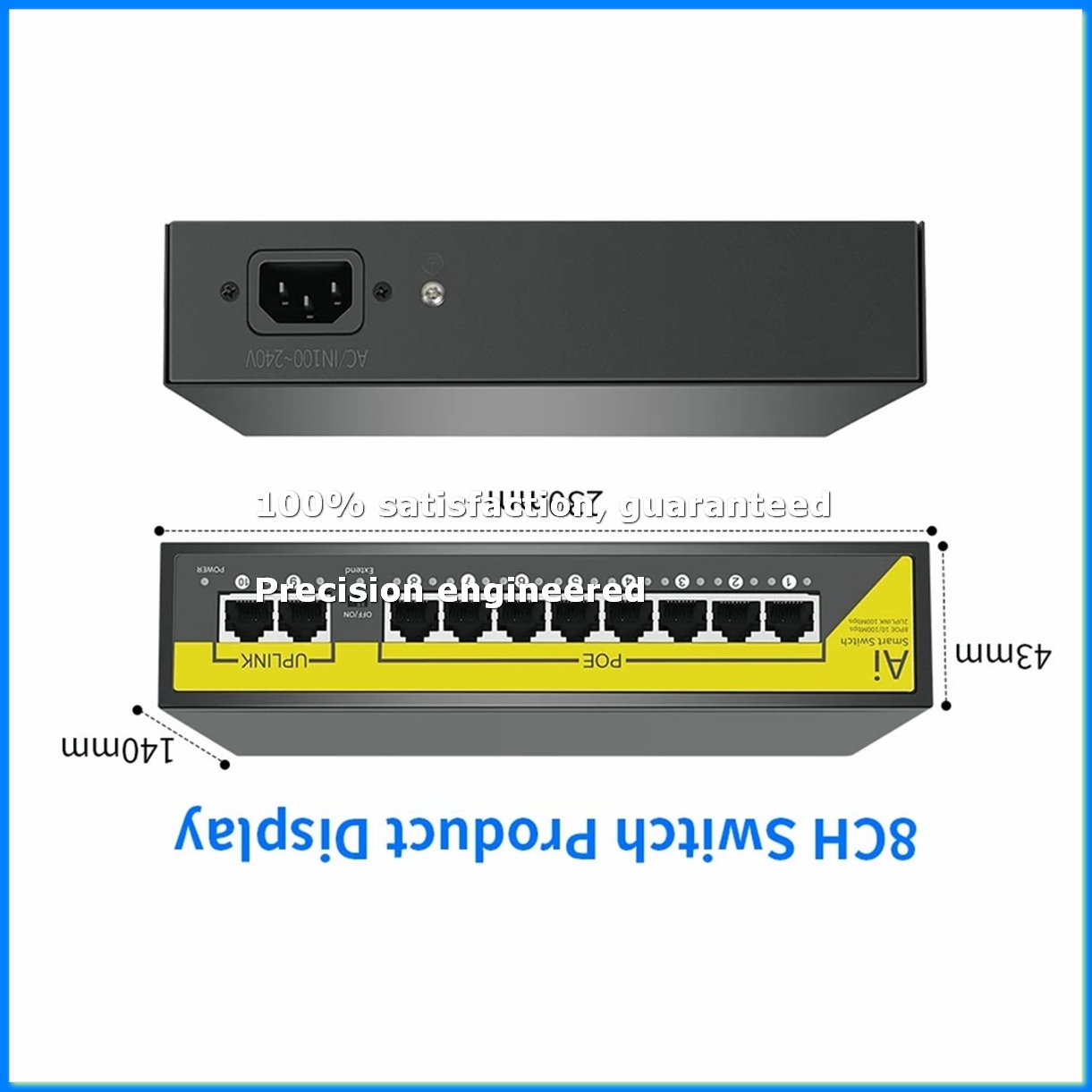 48V 8Ports POE Switch Ethernet - Security Ip Camera recension och pris