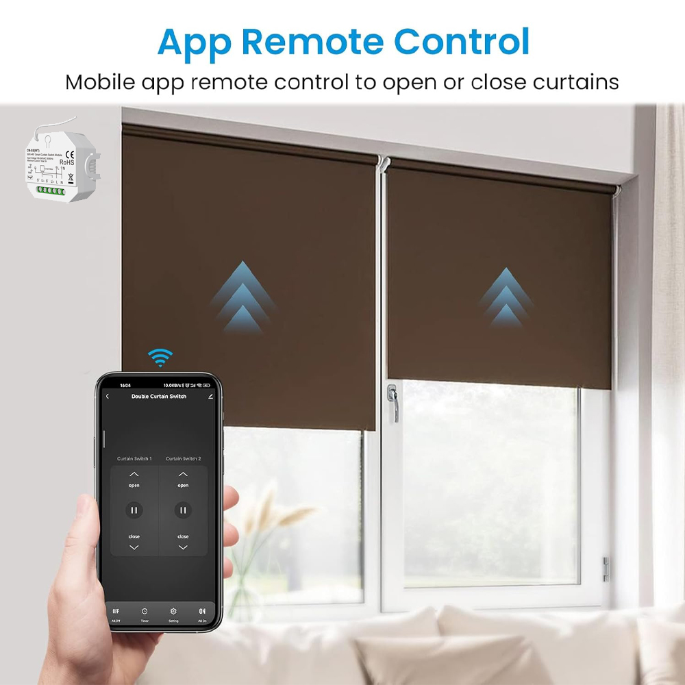 Smart Curtain Switch for Rolle - Smart Home Voice Control recension och pris