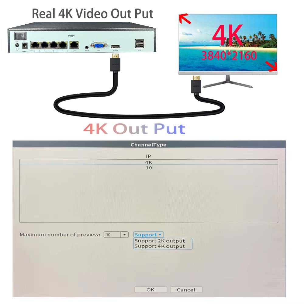 4K 10CH NVR 4/8Port POE For 8M - Security Ip Camera recension och pris